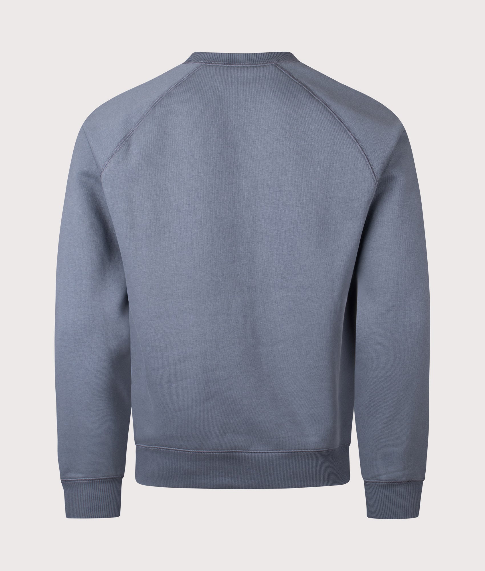 Carhartt WIP Chase Sweatshirt in Cozy Blue and Gold at EQVVS Menswear. Back shot.