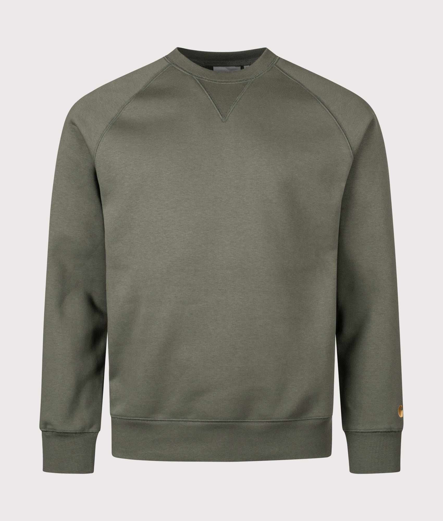 Carhartt WIP Chase Sweatshirt in Leaf and Gold at EQVVS Menswear. Front shot.