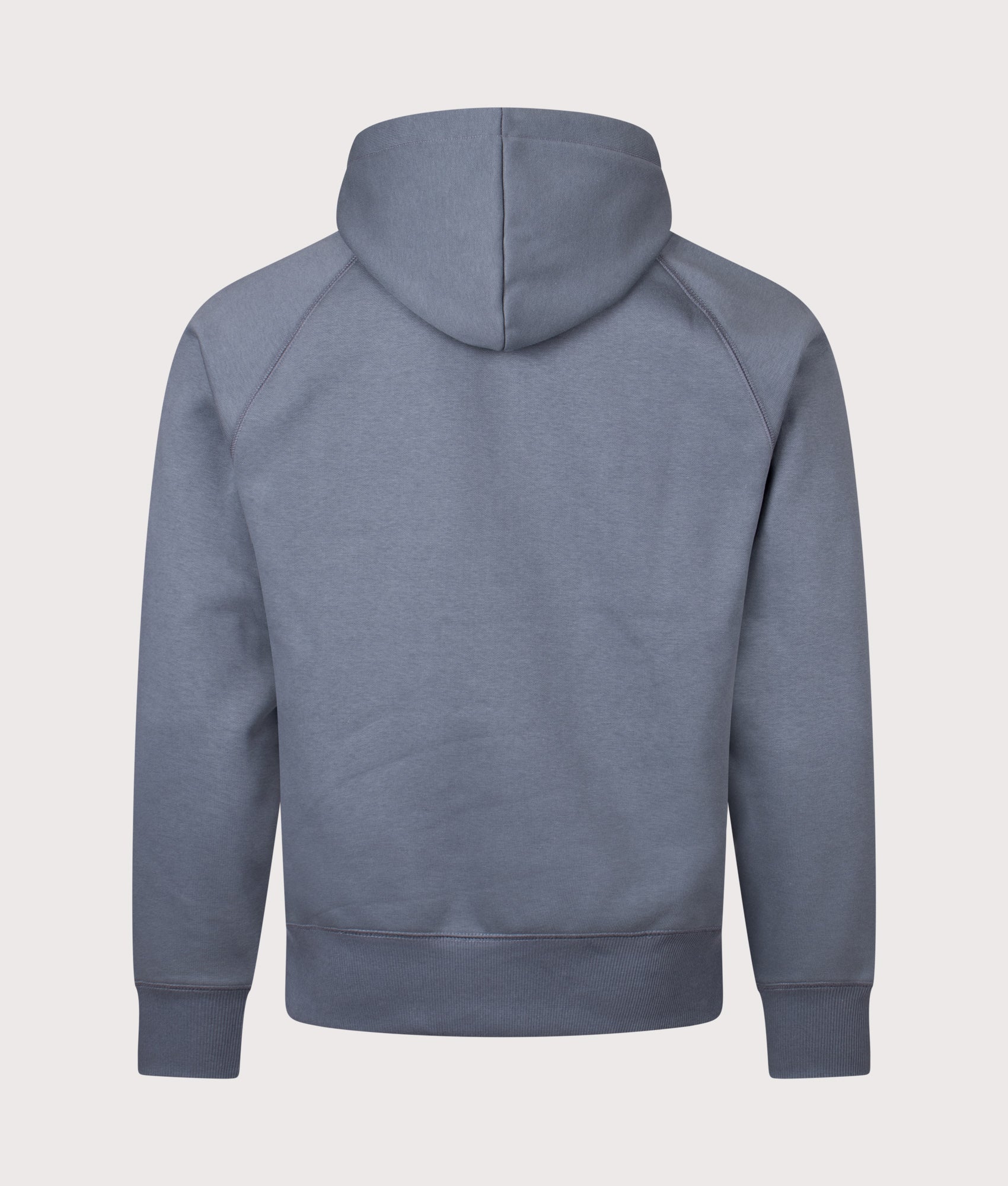 Carhartt WIP Chase Hoodie in Cozy Blue and Gold at EQVVS Menswear. Back shot.