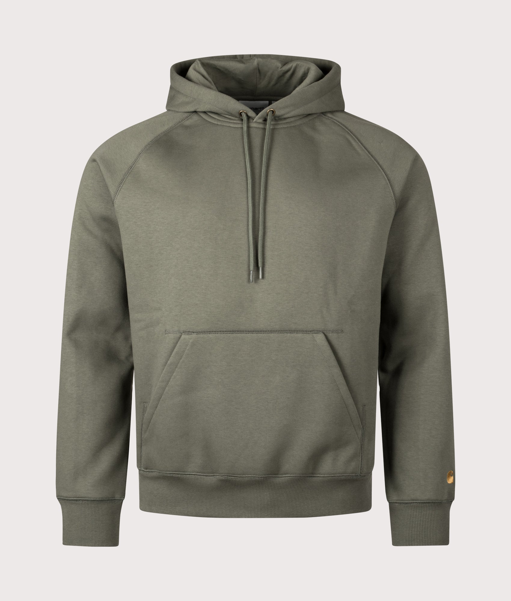 Carhartt WIP Chase Hoodie in Leaf and Gold at EQVVS Menswear. Front shot.
