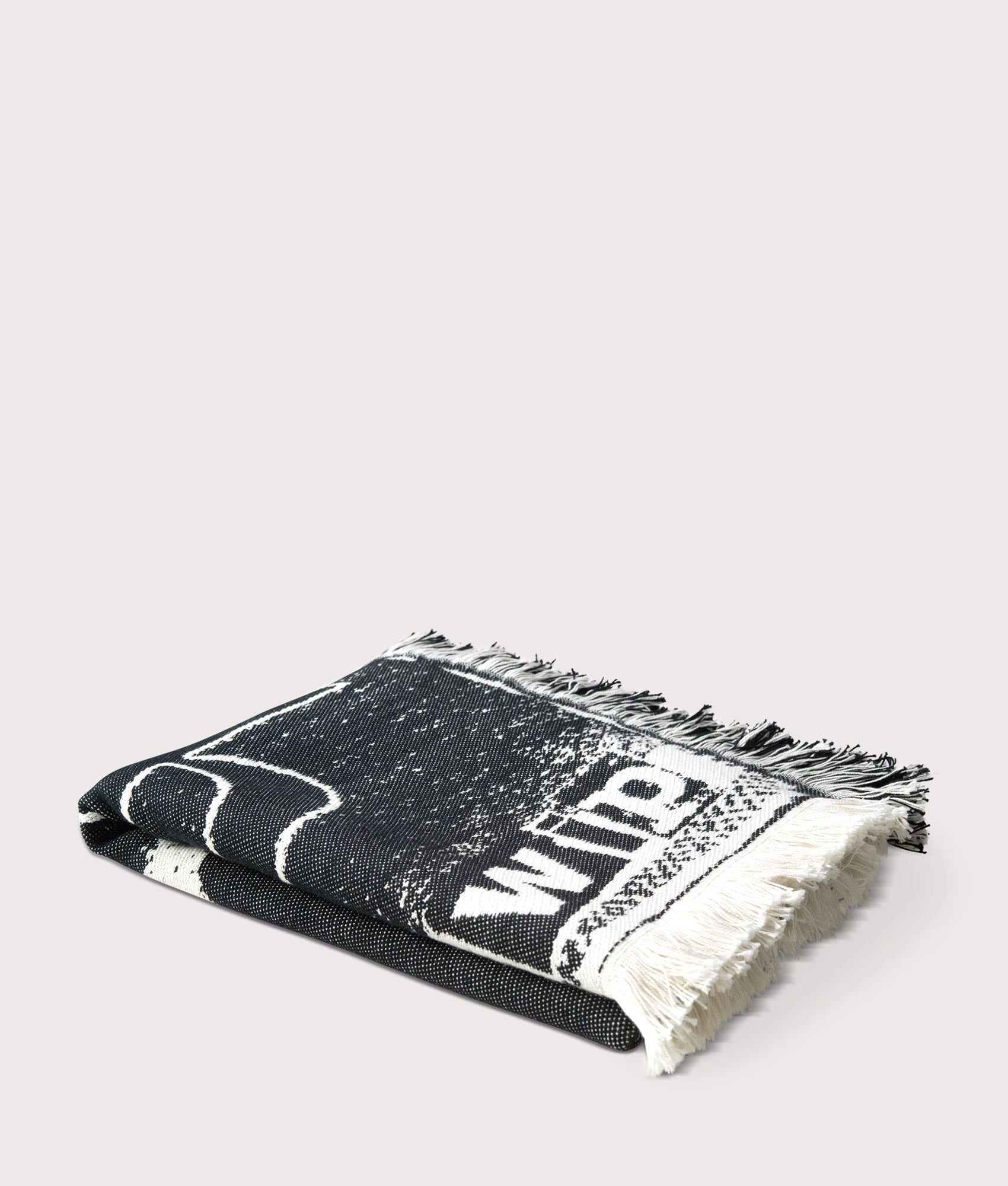 Letterpress Blanket in Black/Wax | 100% Cotton | Carhartt WIP | EQVVS | Folded shot 