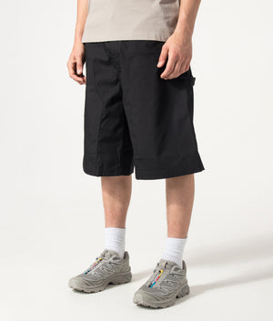 Loose Fit Postal Double Knee Shorts in Black | Carhartt WIP | EQVVS