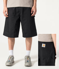 Loose Fit Postal Double Knee Shorts: 89XX Black 