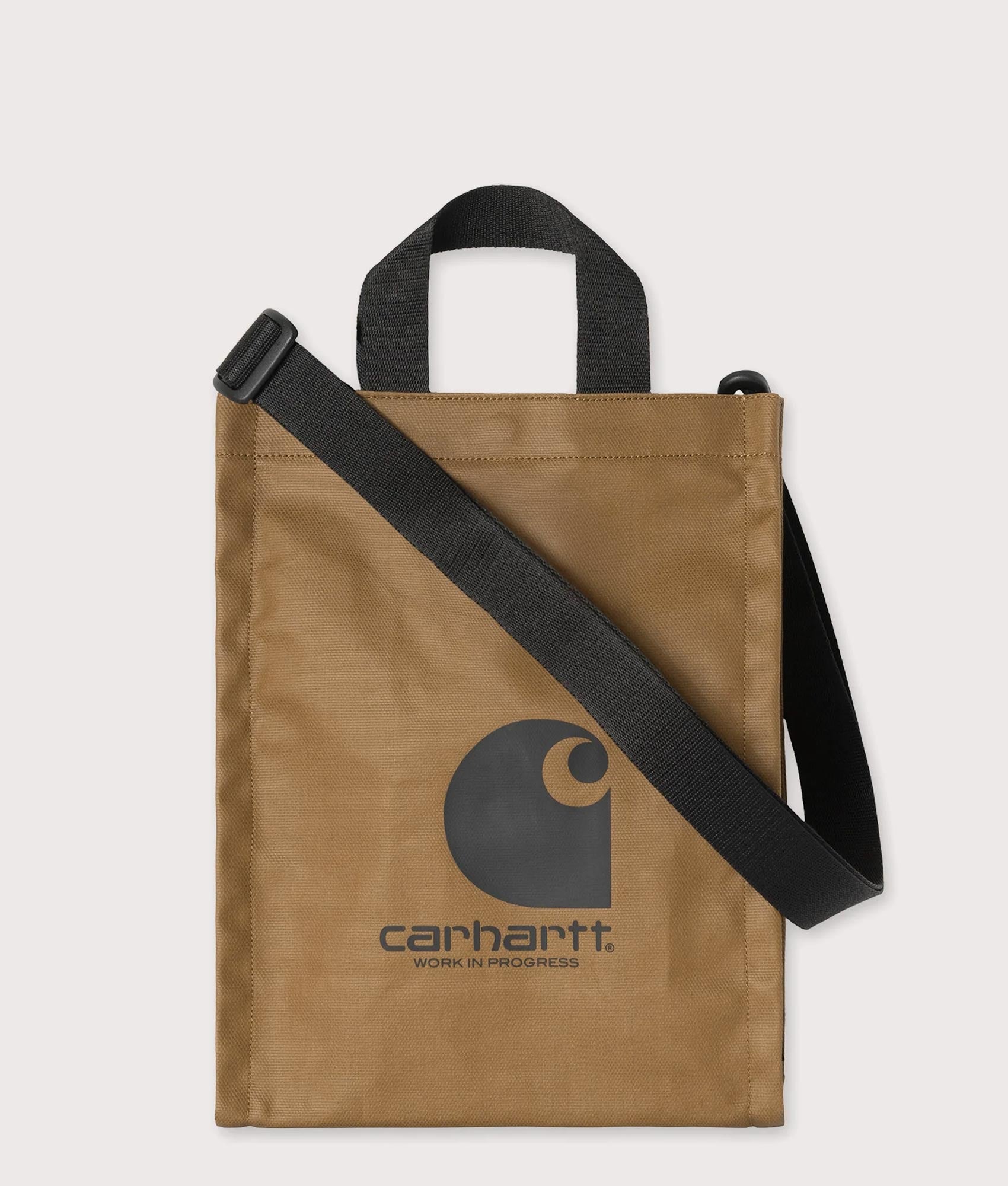 Carhartt WIP Shopping Bag in Hamilton Brown at EQVVS Menswear. Front shot.