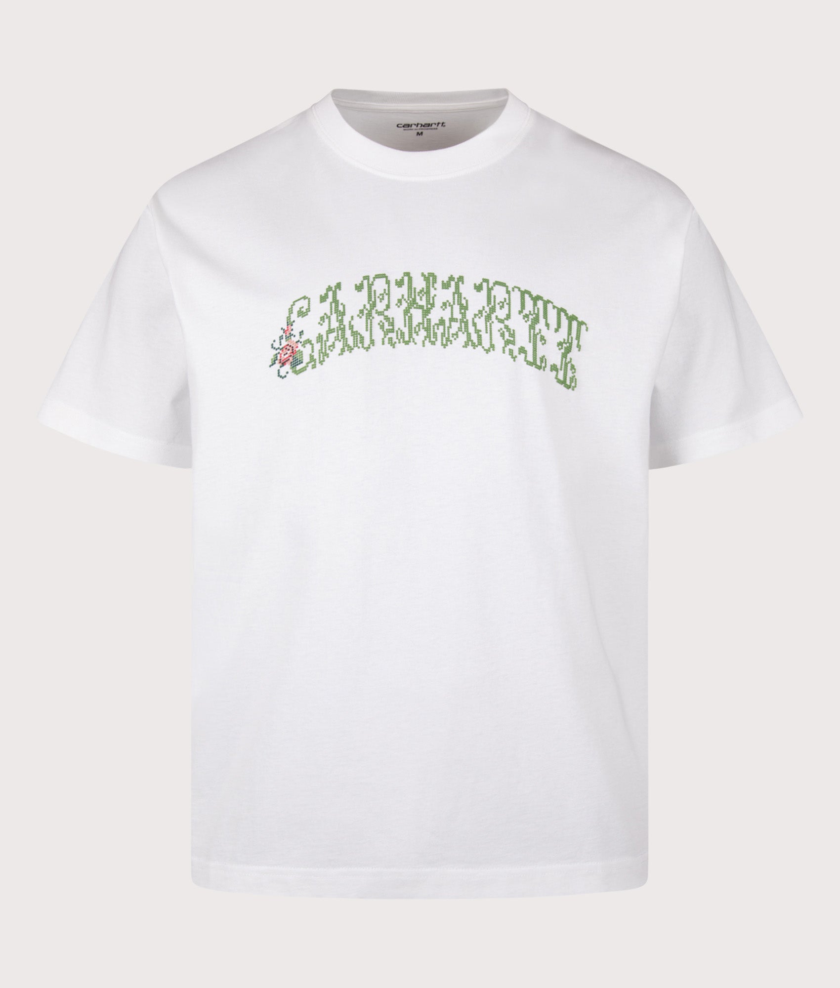 Carhartt WIP Relaxed Fit Monogram T-Shirt in White at EQVVS Menswear. Front shot.
