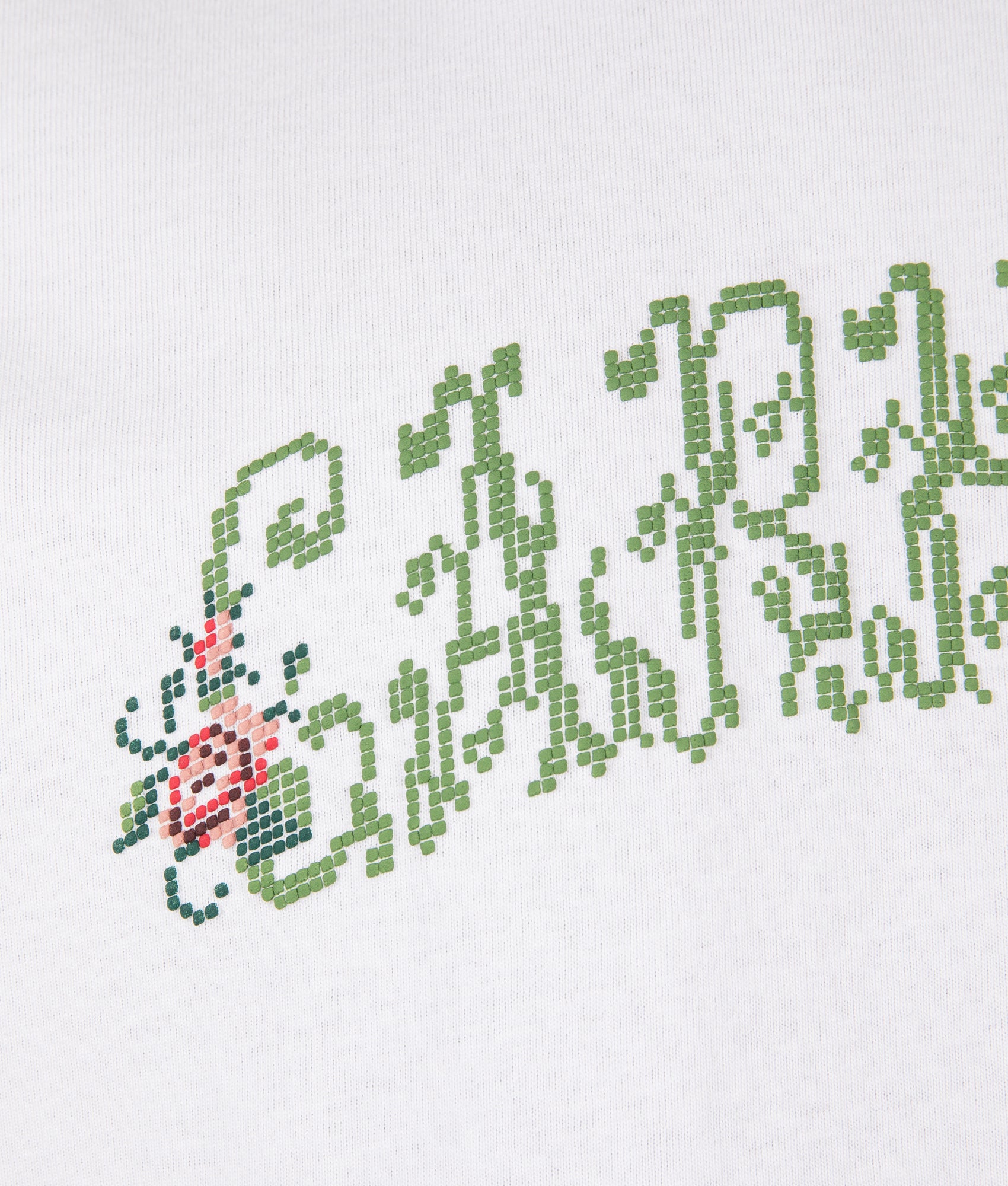 Relaxed Fit Monogram T-Shirt in White by Cahartt WIP. Detail Shot. Shot by EQVVS.