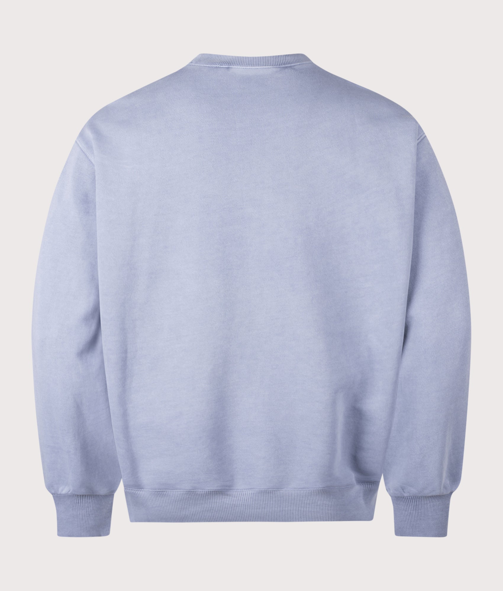 Carhartt WIP Oversized Nelson Sweatshirt in Gentle Blue at EQVVS Menswear. Back shot.