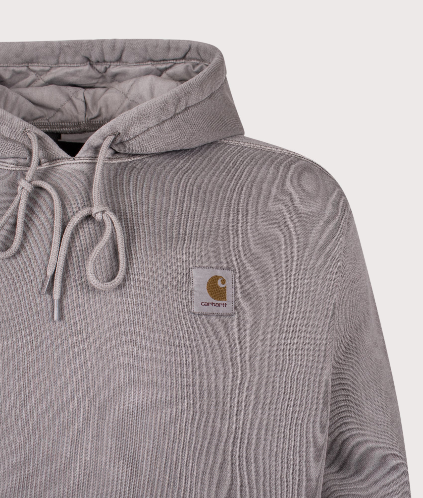 Carhartt WIP Oversized Nelson Sweatshirt in Yosemite at EQVVS Menswear. Detail shot.