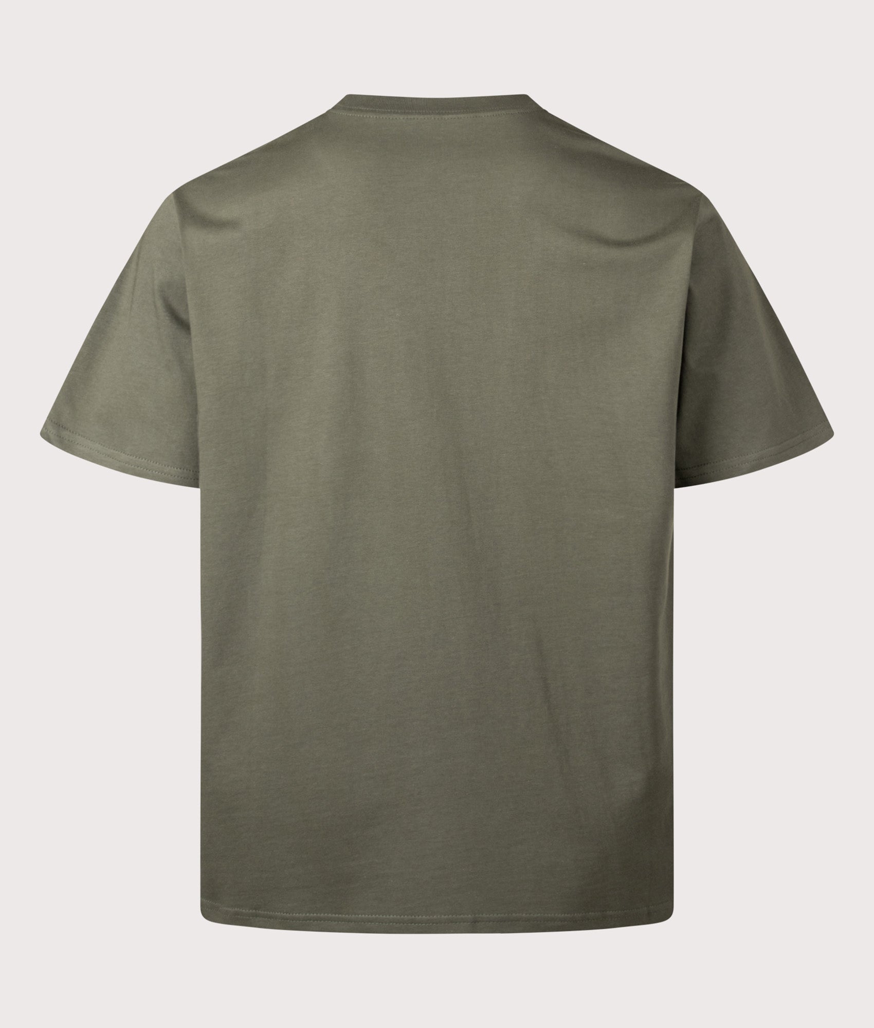 Carhartt WIP Loose Fit Script Embroidery T-Shirt in Leaf and White at EQVVS Menswear. Back shot.
