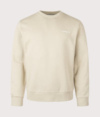 Script Embroidery Sweatshirt: 3LWXX Barchan/White 