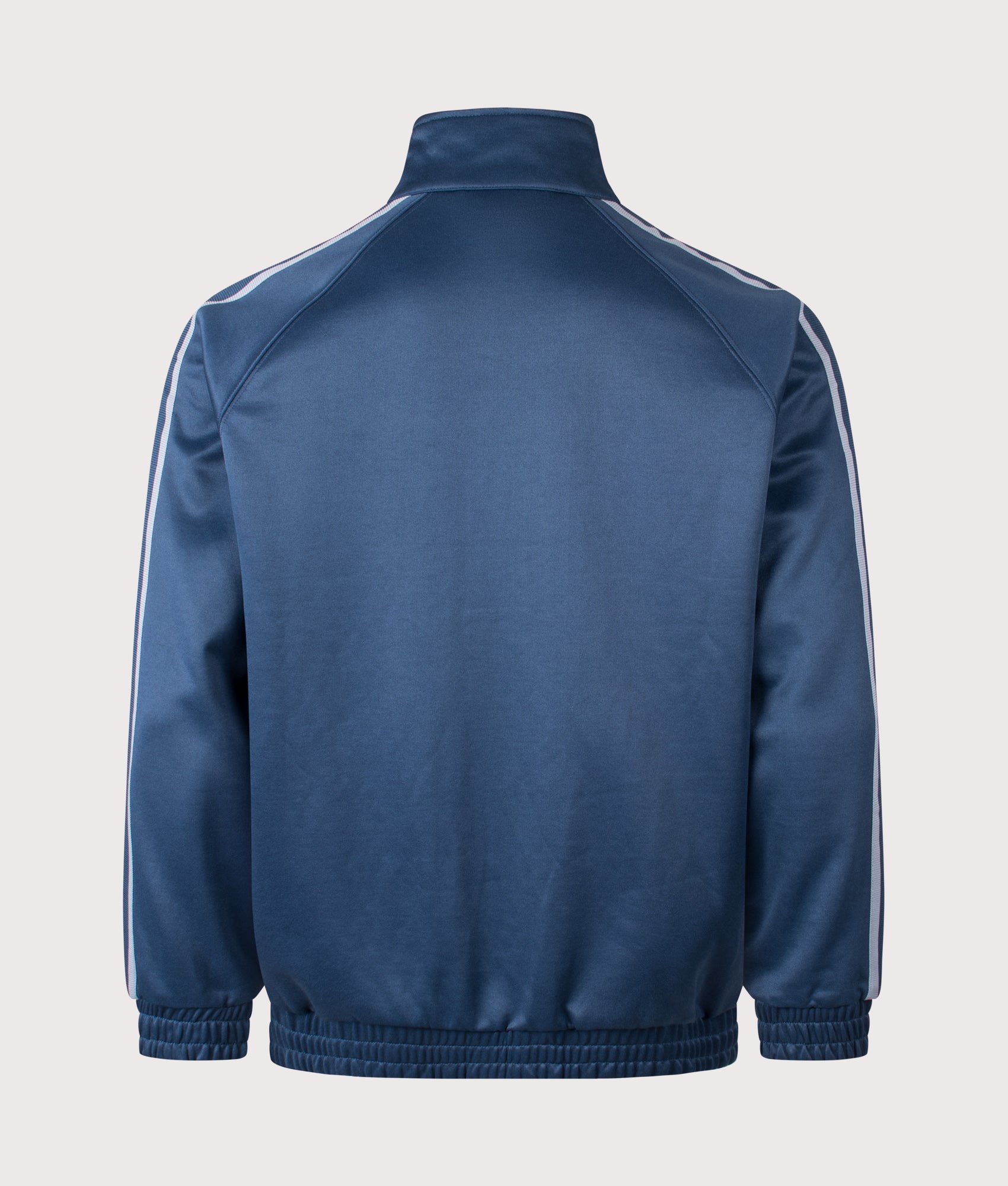 Carhartt WIP Relaxed Fit Bolar Sweat Jacket in Blue River and Mirror at EQVVS Menswear. Back shot.