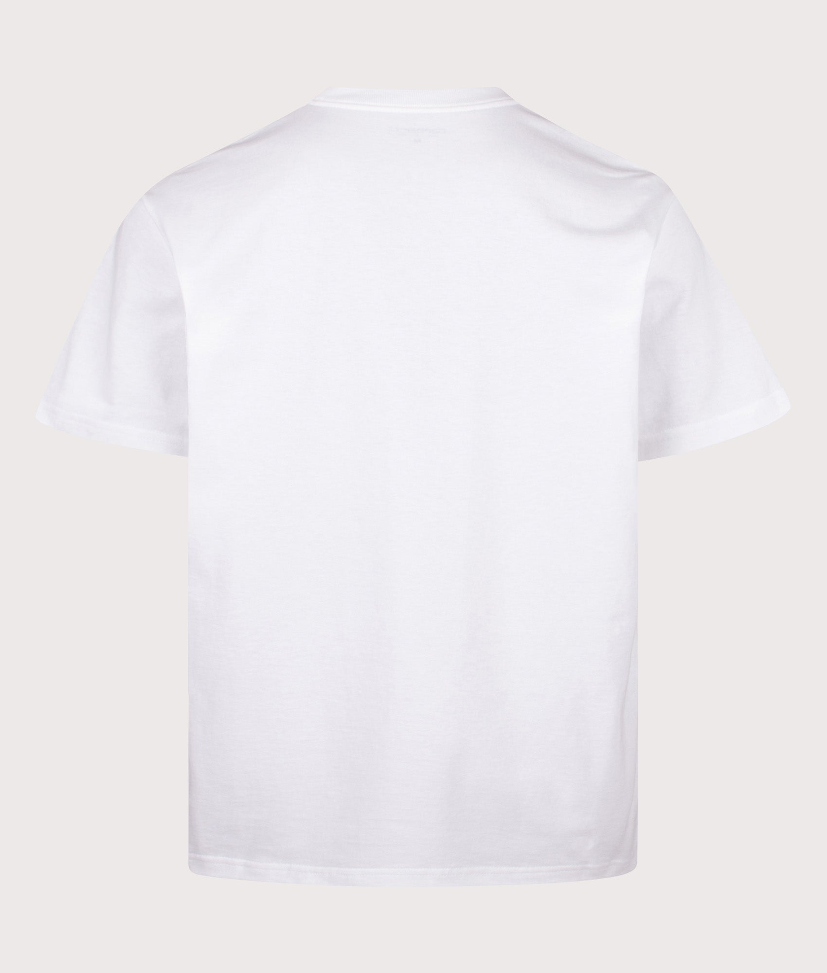 Carhartt WIP Loose Fit Barbwire C T-Shirt in White at EQVVS Menswear. Back shot.