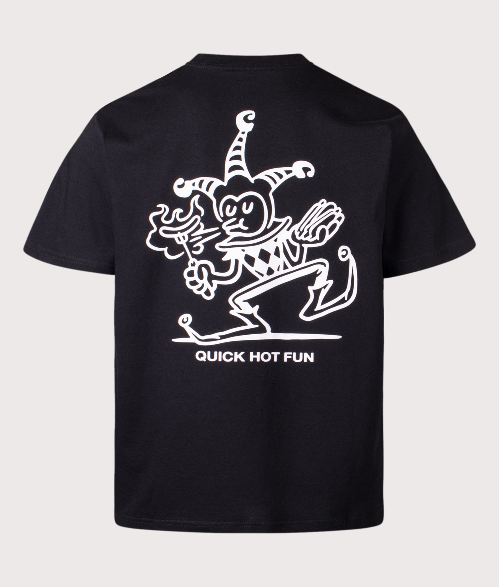 Carhartt WIP Loose Fit Harlequin BBQ T-Shirt in Black at EQVVS Menswear. Back shot.