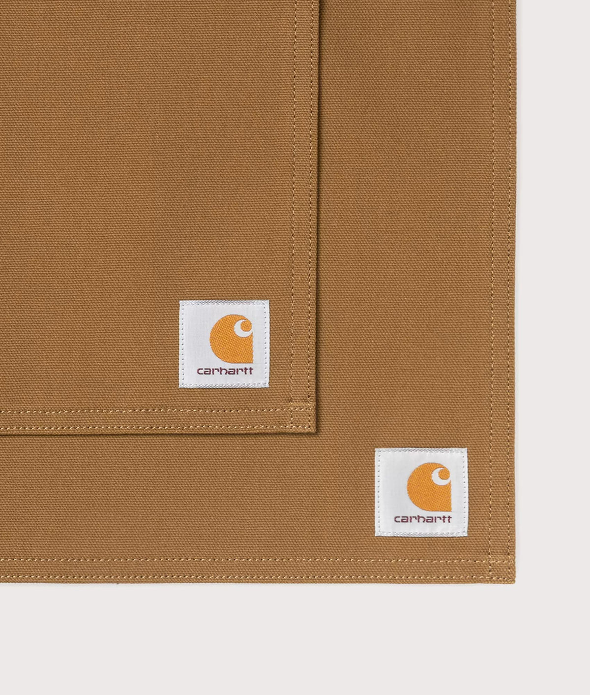 Carhartt WIP Canvas Table Set in Hamilton Brown at EQVVS Menswear. Detail shot.