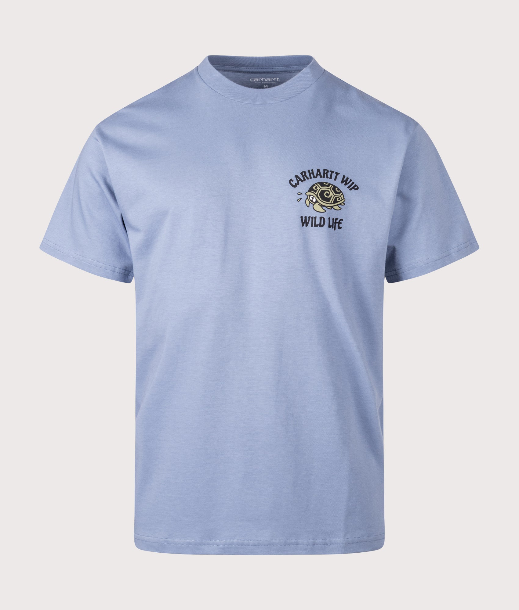 Carhartt WIP Relaxed Fit Wild Life T-Shirt in Gentle Blue at EQVVS Menswear. Front shot.