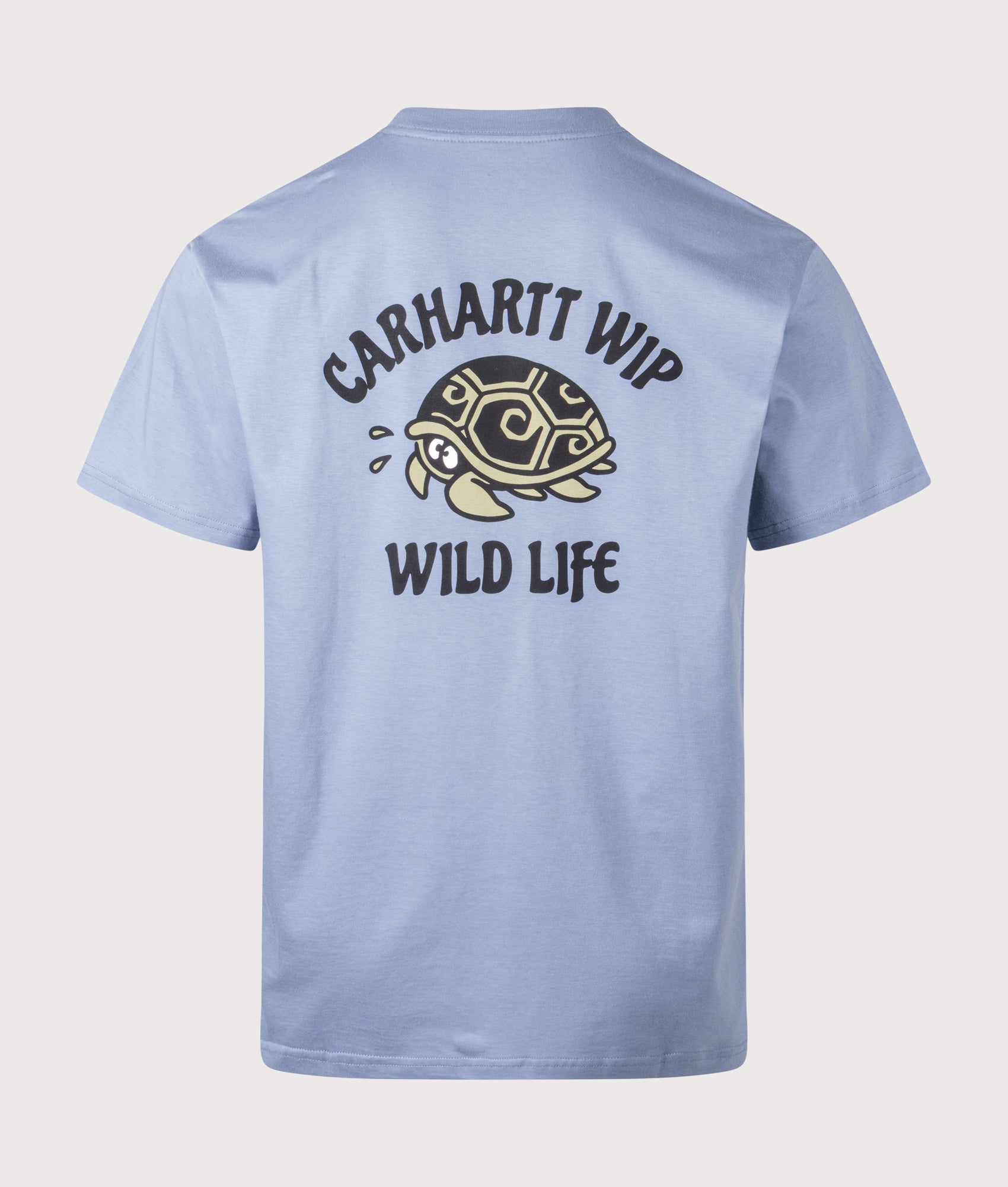 Carhartt WIP Relaxed Fit Wild Life T-Shirt in Gentle Blue at EQVVS Menswear. Back shot.