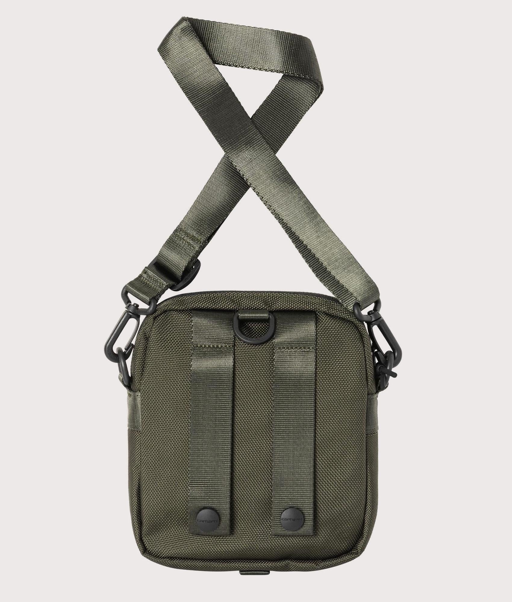 Carhartt WIP Prescott Shoulder Pouch Bag in Oxide Green at EQVVS Menswear. Back shot.