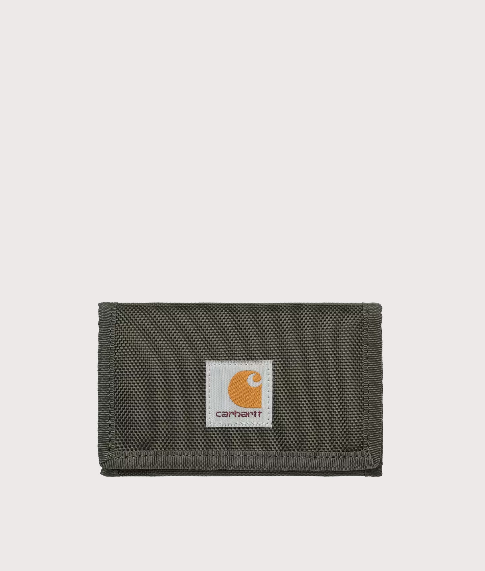 Carhartt WIP Prescott Wallet in Oxide Green at EQVVS Menswear. Front shot.