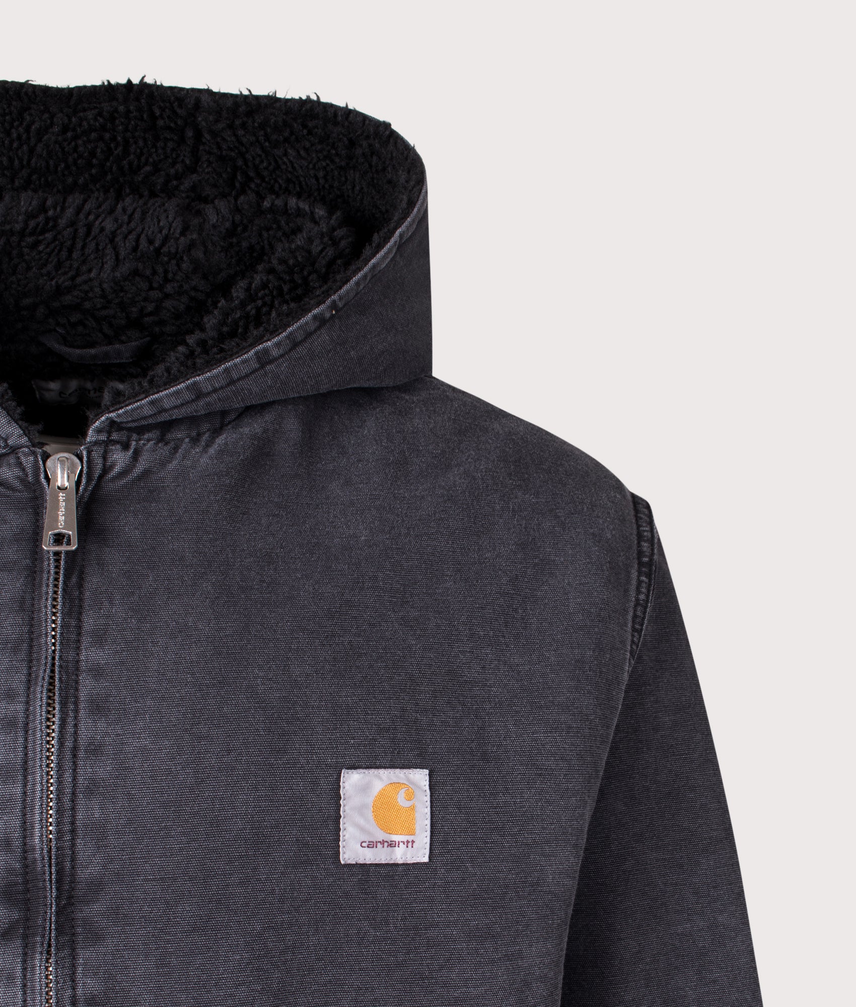 Mitch Jacket in Black | Carhartt WIP | EQVVS | Front detail shot 
