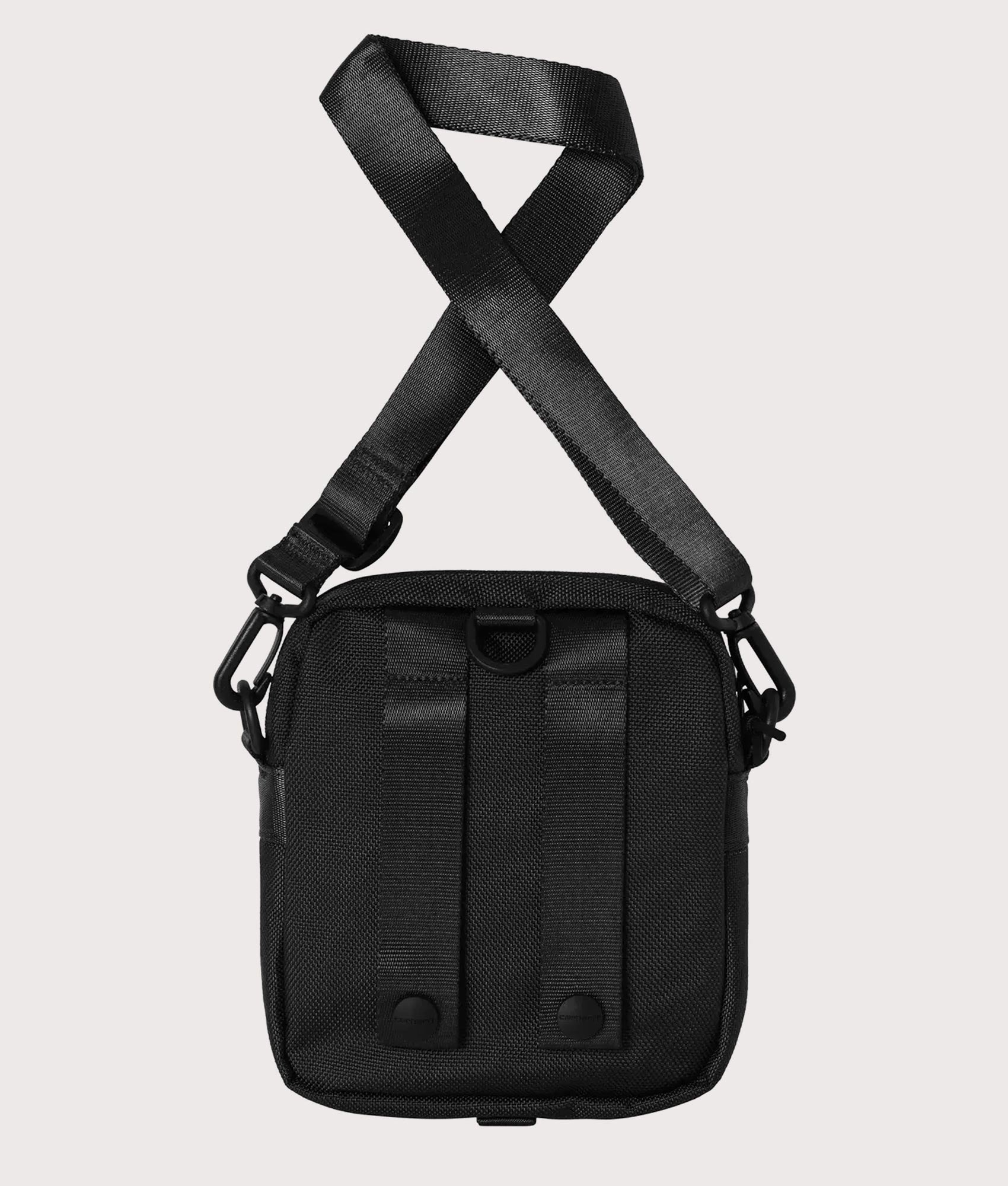 Carhartt WIP Prescott Shoulder Pouch Bag in Black at EQVVS Menswear. Back shot.