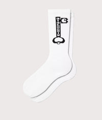 Locked Socks: 00AXX White/Black 