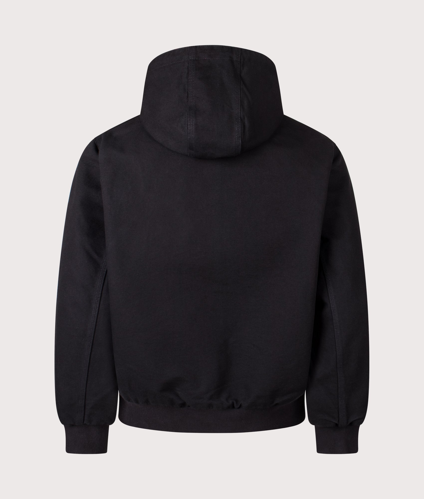Carhartt WIP 50 Years Anniversary OG Active Canvas Jacket in Black/USA Red at EQVVS Menswear. Side A back shot.