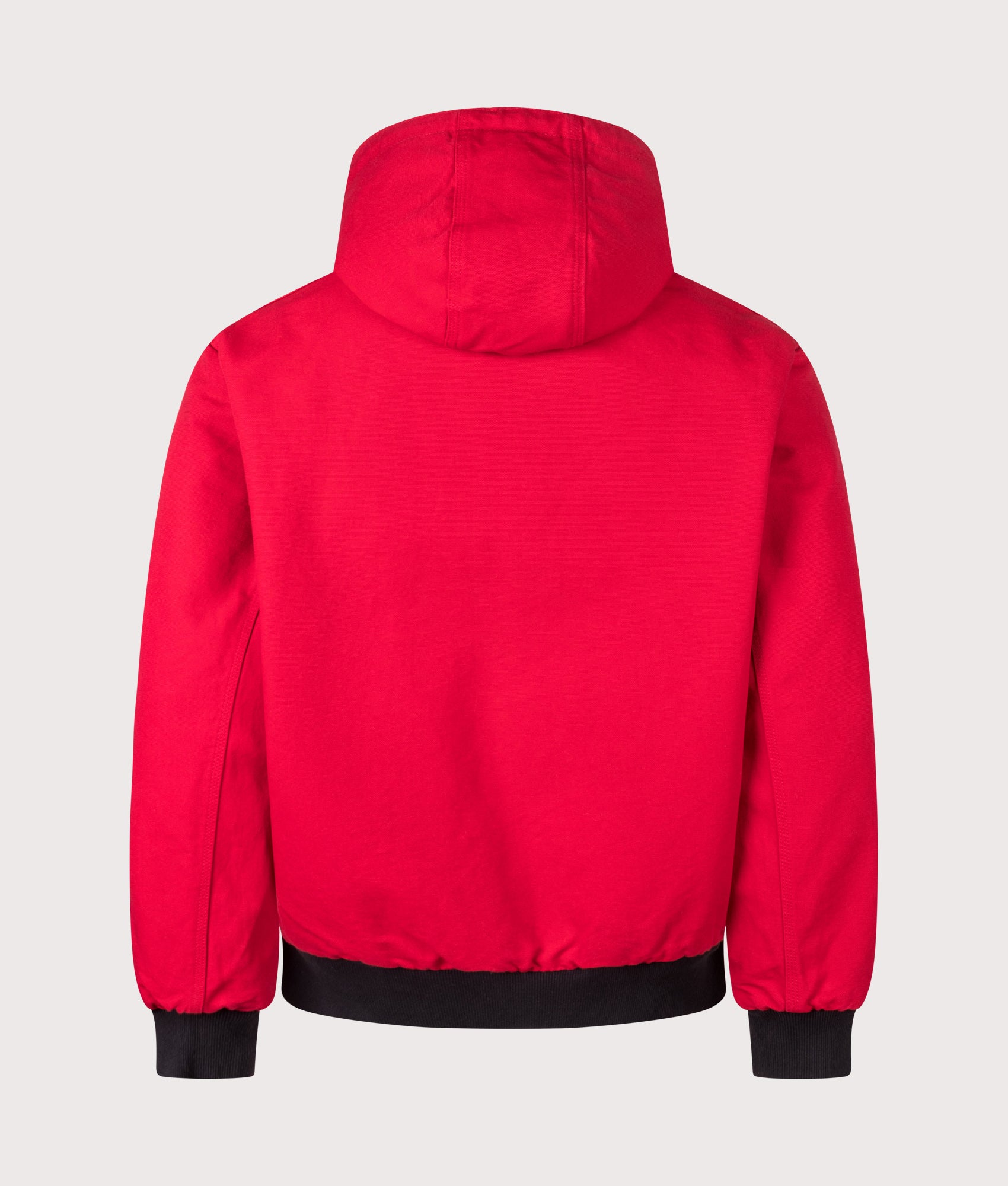 Carhartt WIP 50 Years Anniversary OG Active Canvas Jacket in Black/USA Red at EQVVS Menswear. Side B back shot.