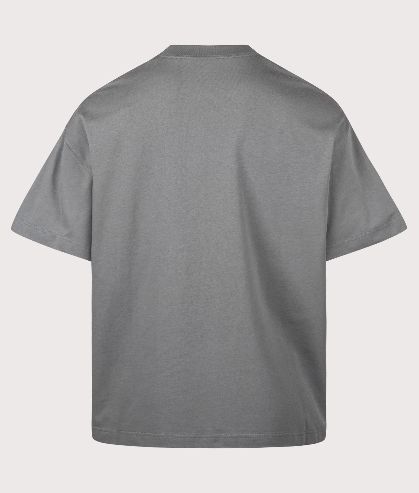 Carhartt WIP Boxy Loose Fit Link Script T-Shirt in Velvet Green and White at EQVVS Menswear. Back shot.