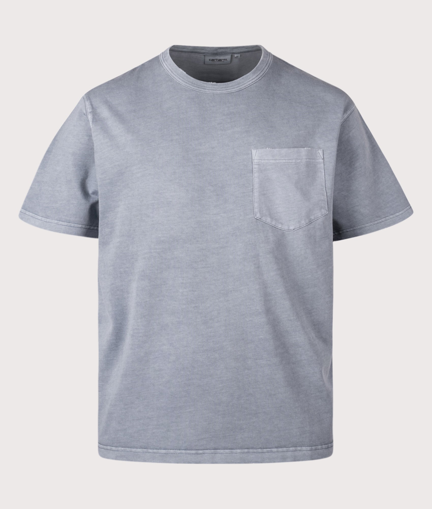 Carhartt WIP Loose Fit Torion Pocket T-Shirt in Office Blue at EQVVS Menswear. Front shot.