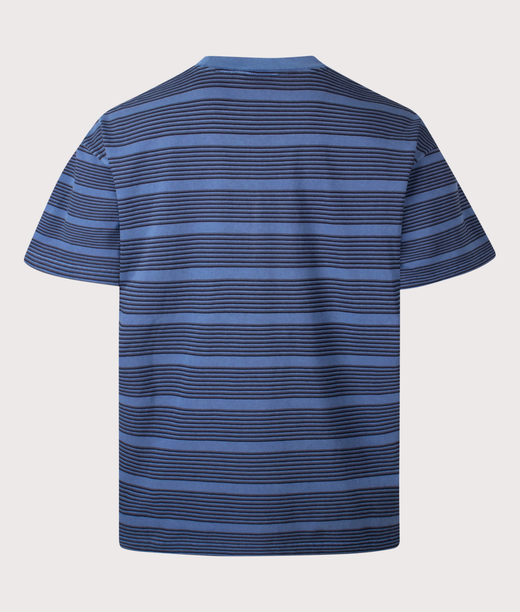 Carhartt WIP Loose Fit Hanson T-Shirt in Hanson Stripe/Jupiter at EQVVS Menswear. Back shot.