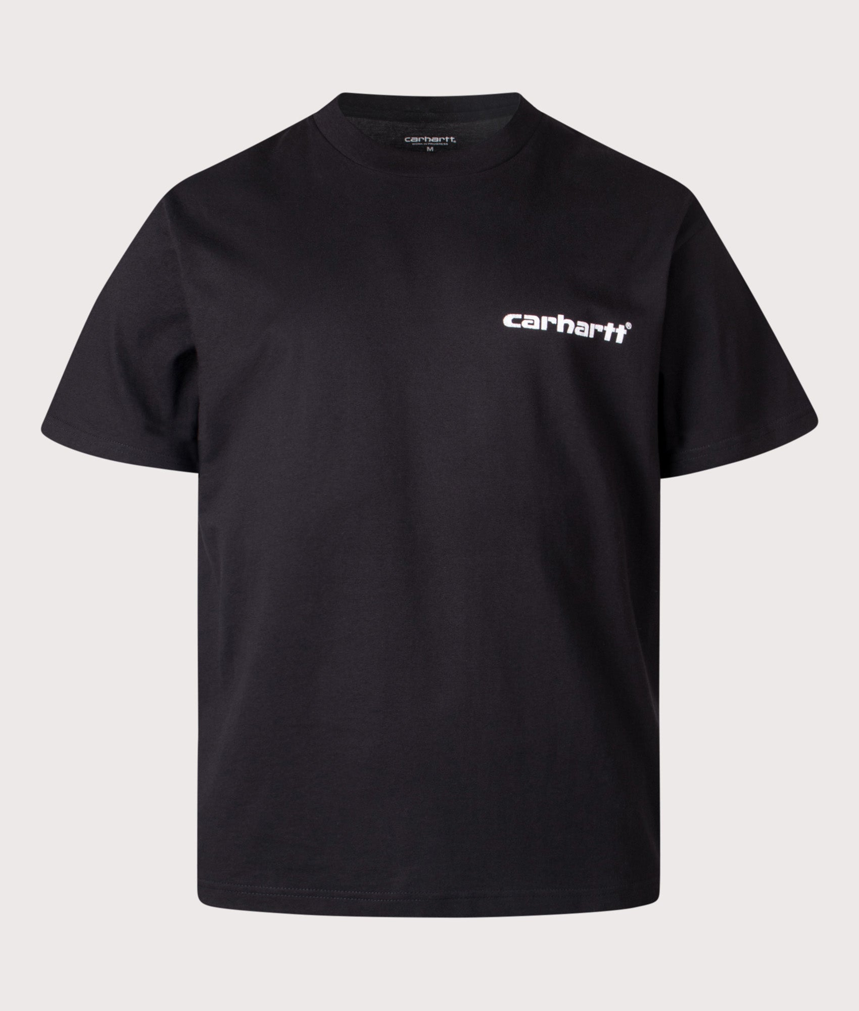 Carhartt WIP Loose Fit Caps T-Shirt in Black at EQVVS Menswear. Front shot.