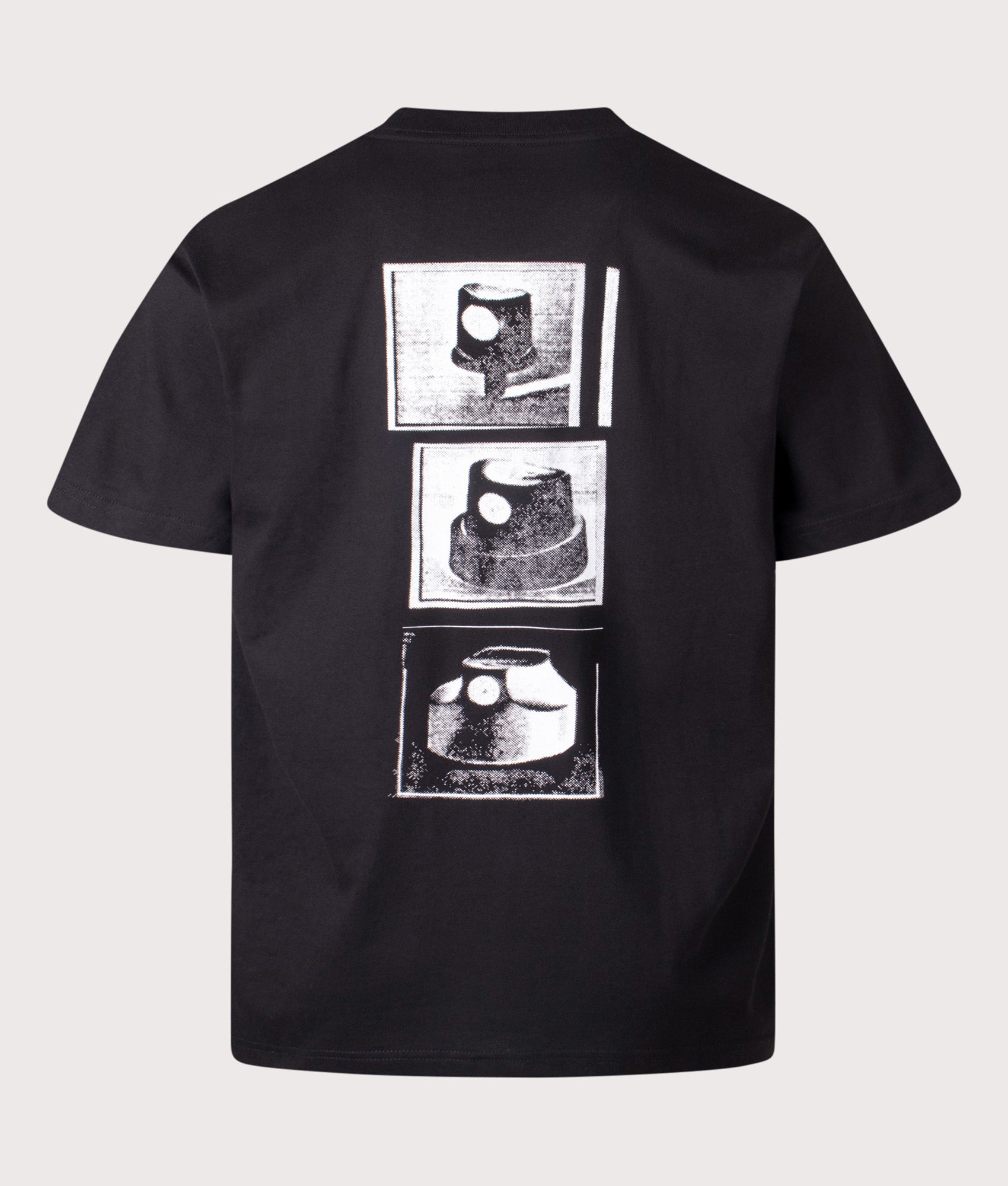 Carhartt WIP Loose Fit Caps T-Shirt in Black at EQVVS Menswear. Back shot.