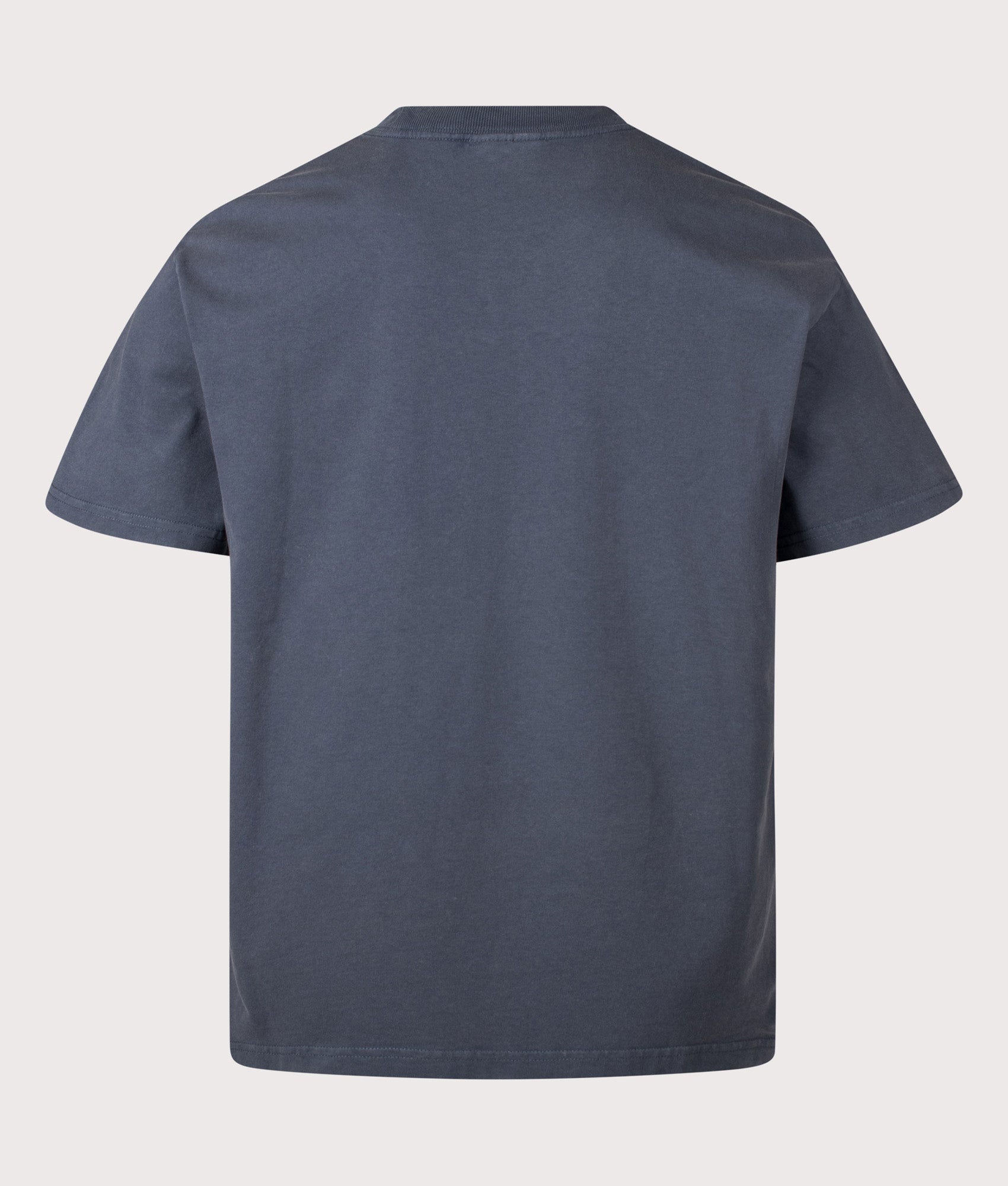 Carhartt WIP Loose Fit Faded Pond Corps T-Shirt in Deep Night at EQVVS Menswear. Back shot.