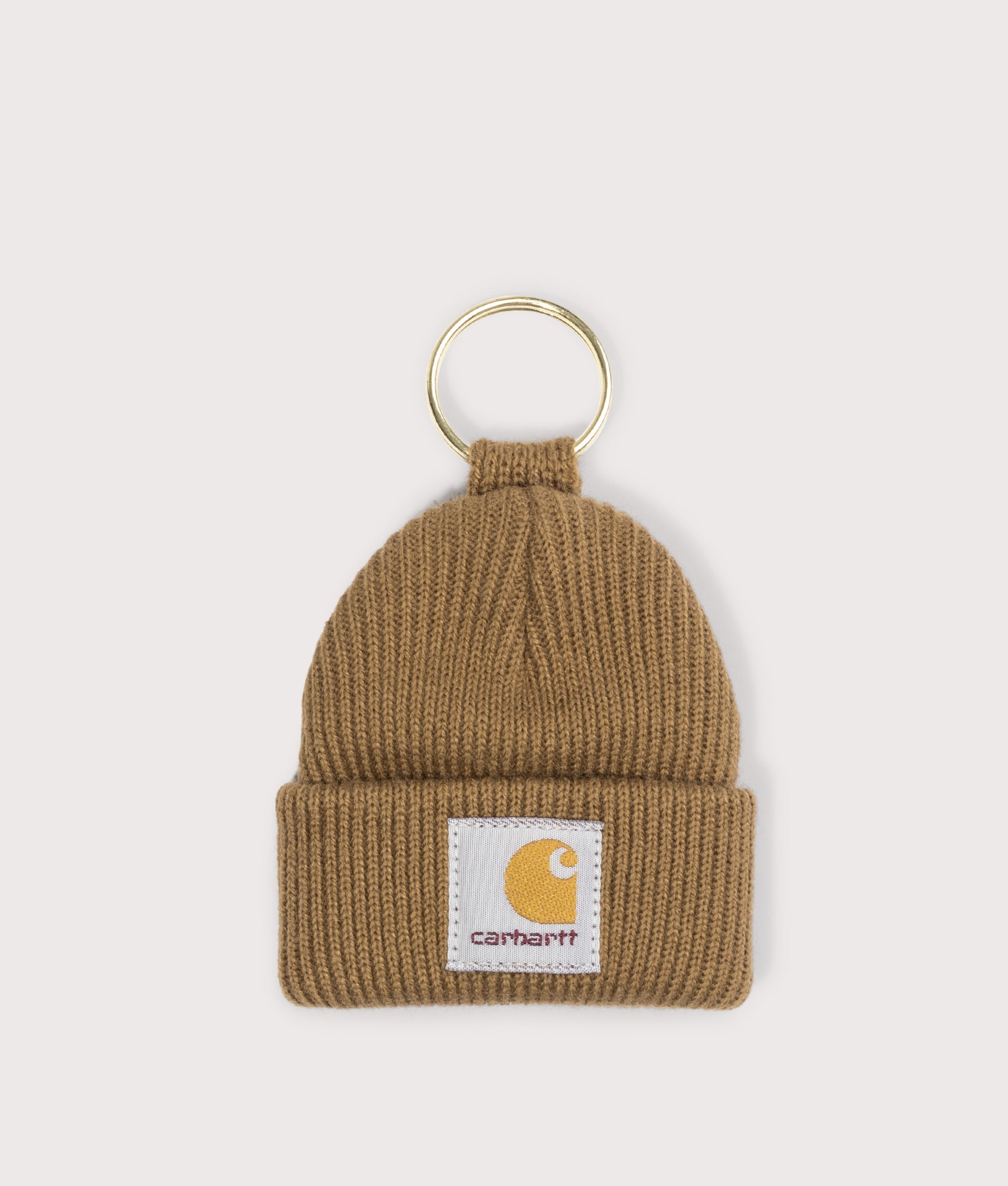 Carhartt WIP Mini Watch Hat Keychain  in Hamilton Brown at EQVVS Menswear. Front shot.