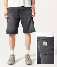 Loose Fit Landon Denim Shorts: 89WJ Worn Bleached Black 