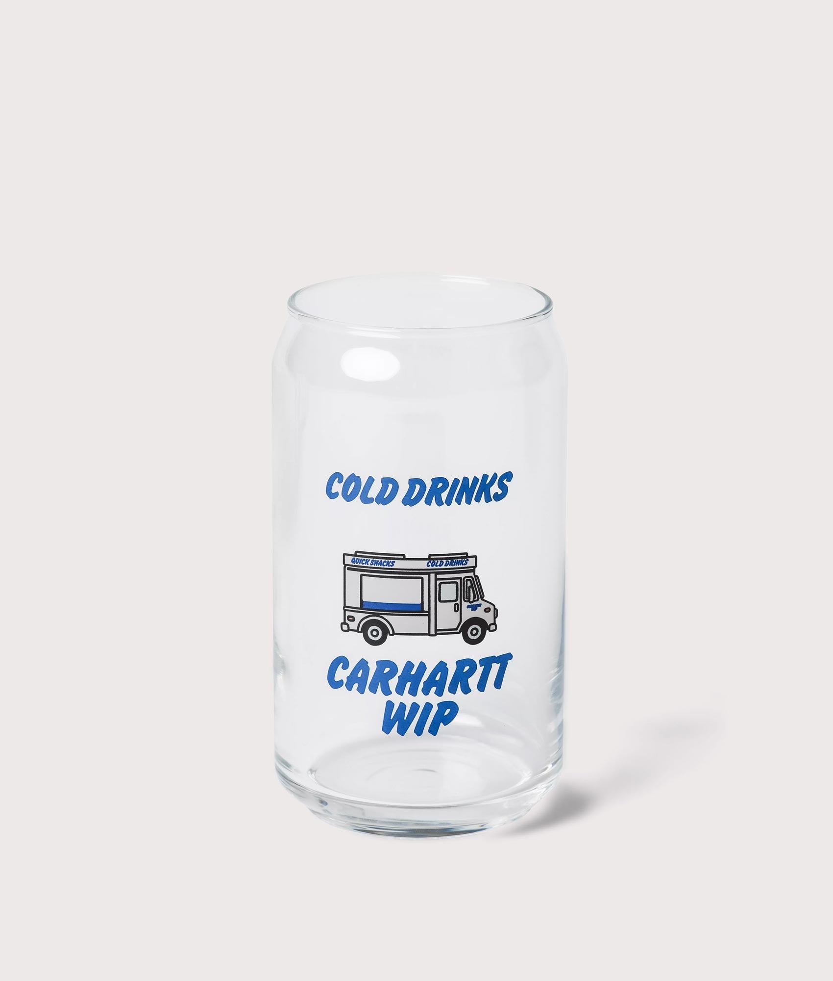 Carhartt WIP Cold Drinks Can Glass at EQVVS Menswear. Front shot.