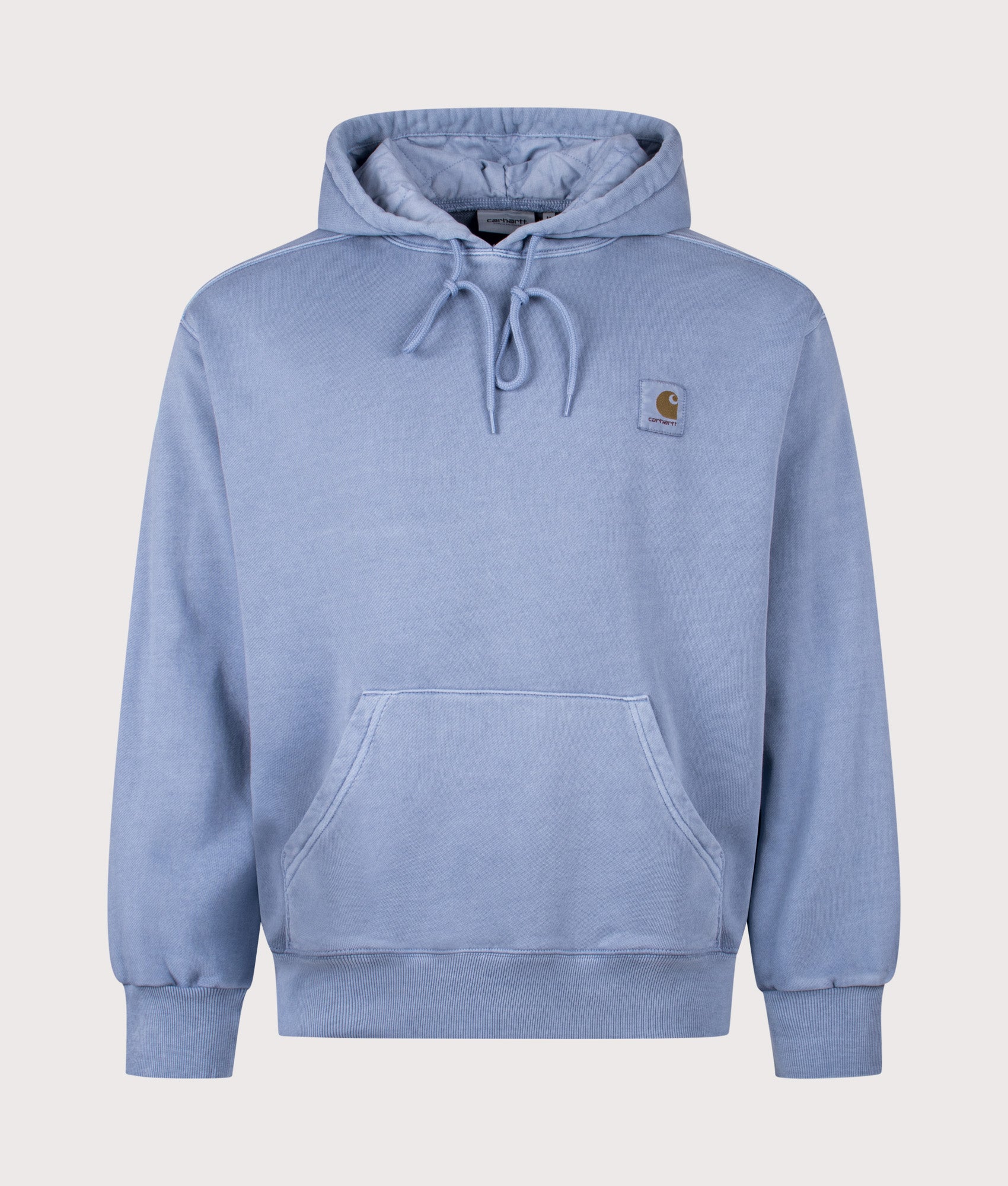 Carhartt WIP Oversized Nelson Sweatshirt in Gentle Blue at EQVVS Menswear. Front shot.