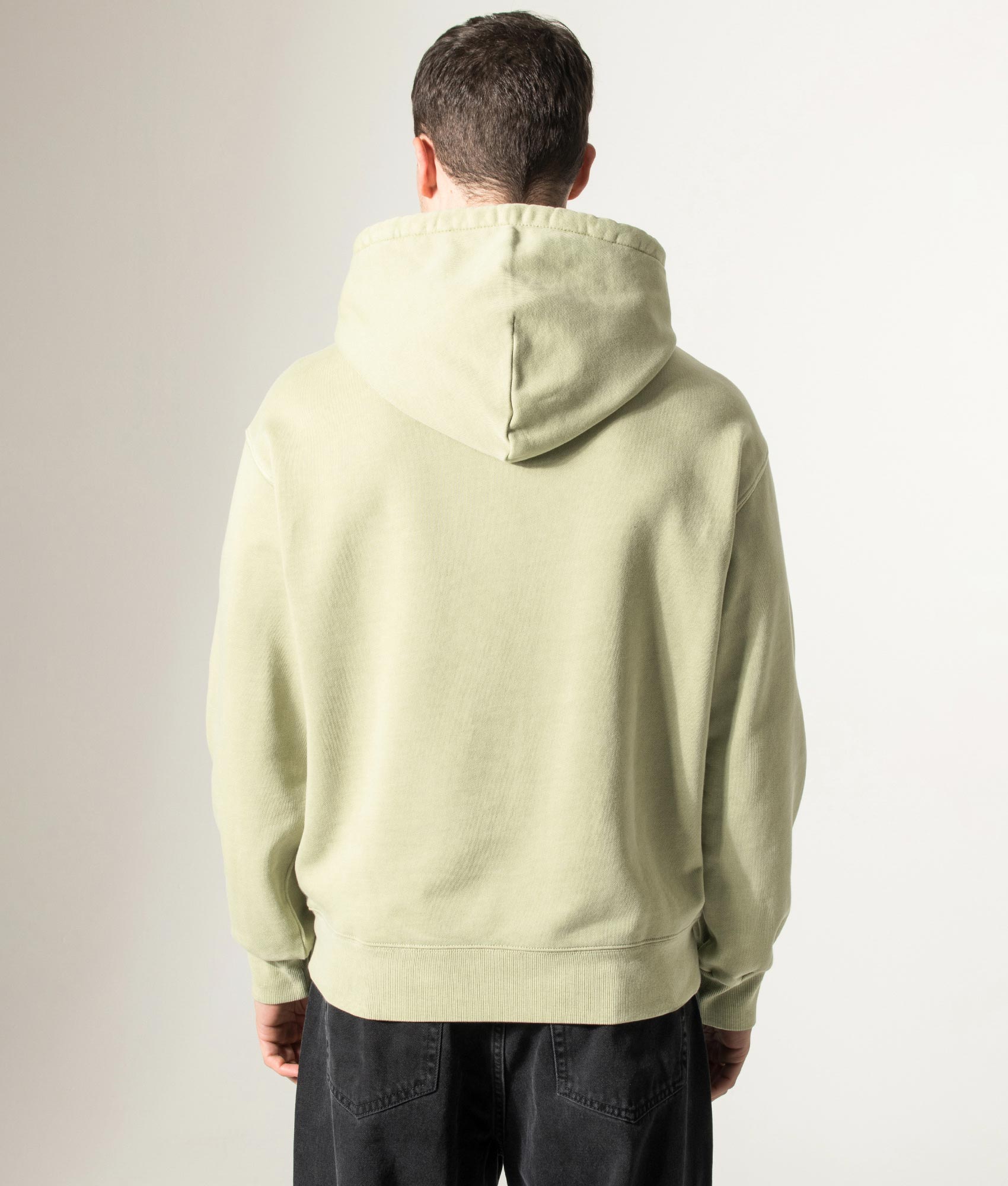 Carhartt WIP Oversized Nelson Sweatshirt in Gentle Green at EQVVS Menswear. Model back shot.