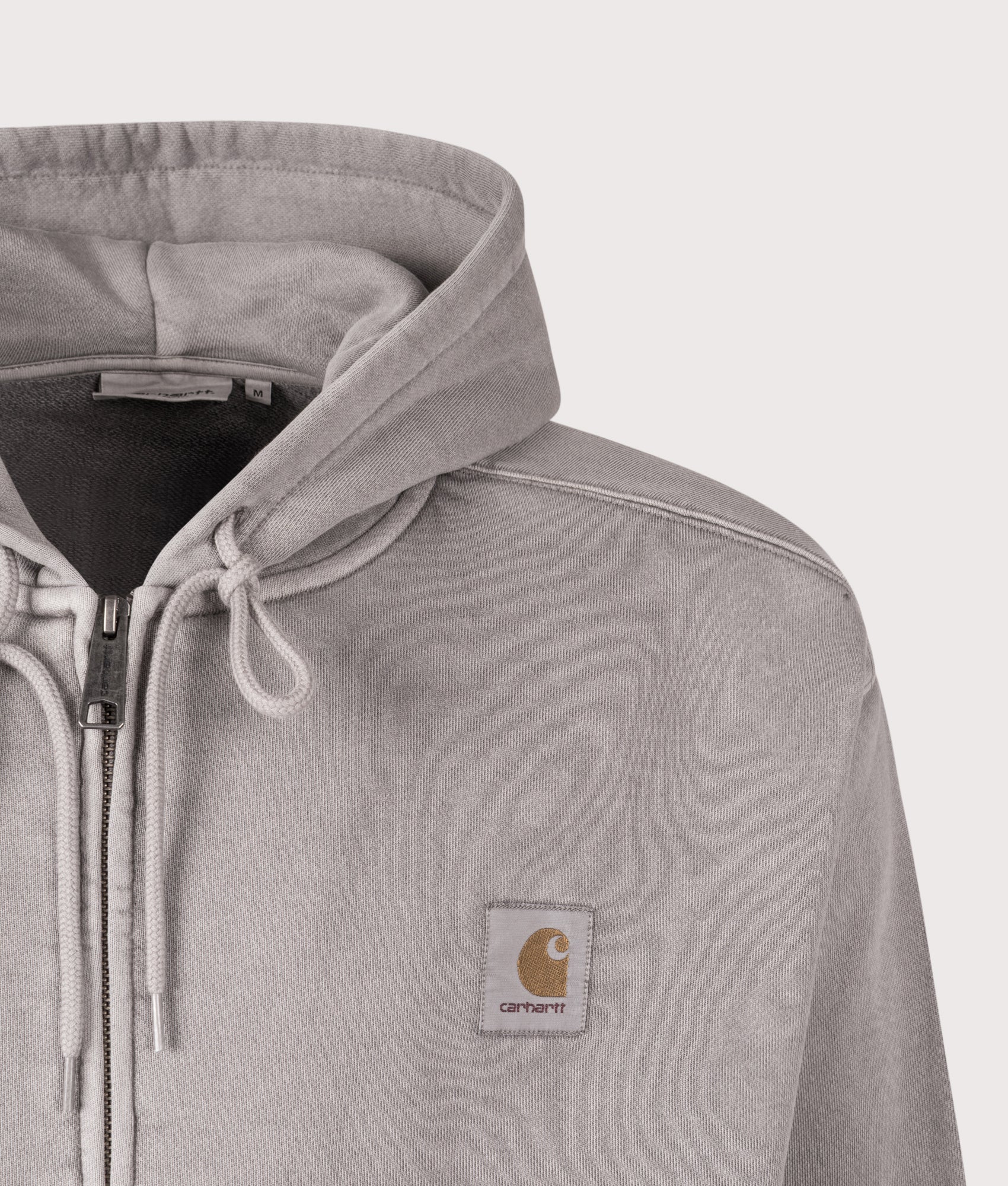 Carhartt WIP Oversized Nelson Sweatshirt in Yosemite at EQVVS Menswear. Detail shot.