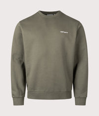 Script Embroidery Sweatshirt: 3LUXX Leaf/White 