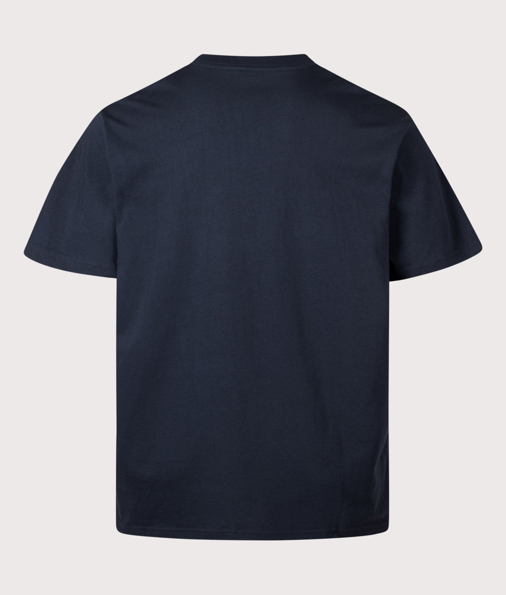 Carhartt WIP Loose Fit Script Embroidery T-Shirt in Deep Night and White at EQVVS Menswear. Back shot.
