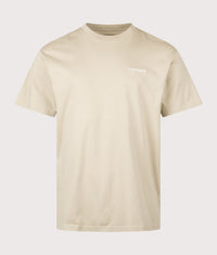 Relaxed Fit Script Embroidery T-Shirt: 3LWXX Barchan/White 