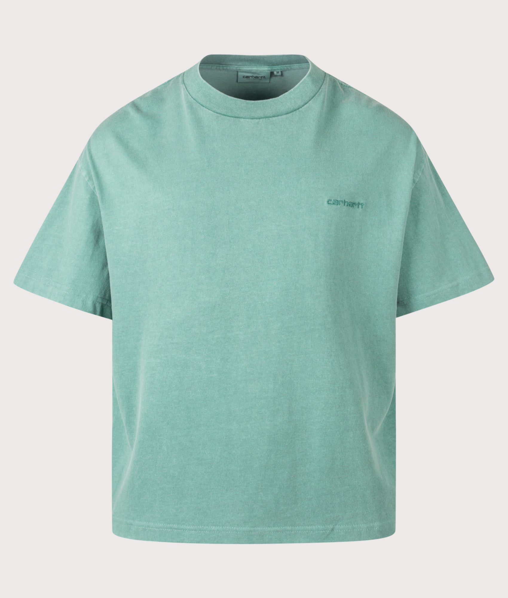 Carhartt WIP Boxy Loose Fit Benton T-Shirt in Lily at EQVVS Menswear. Front shot.