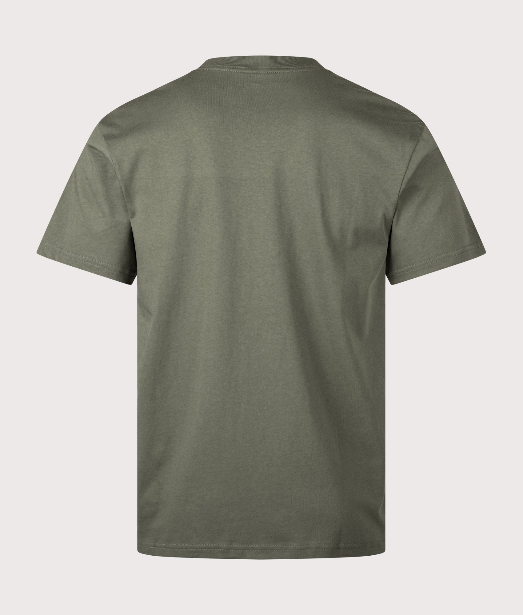 Carhartt WIP Script T-Shirt in Leaf and Tourmaline at EQVVS Menswear. Back shot.