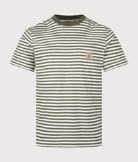 Ezra Pocket T-Shirt: 3KVXX Ezra Stripe/Leaf/Wax 