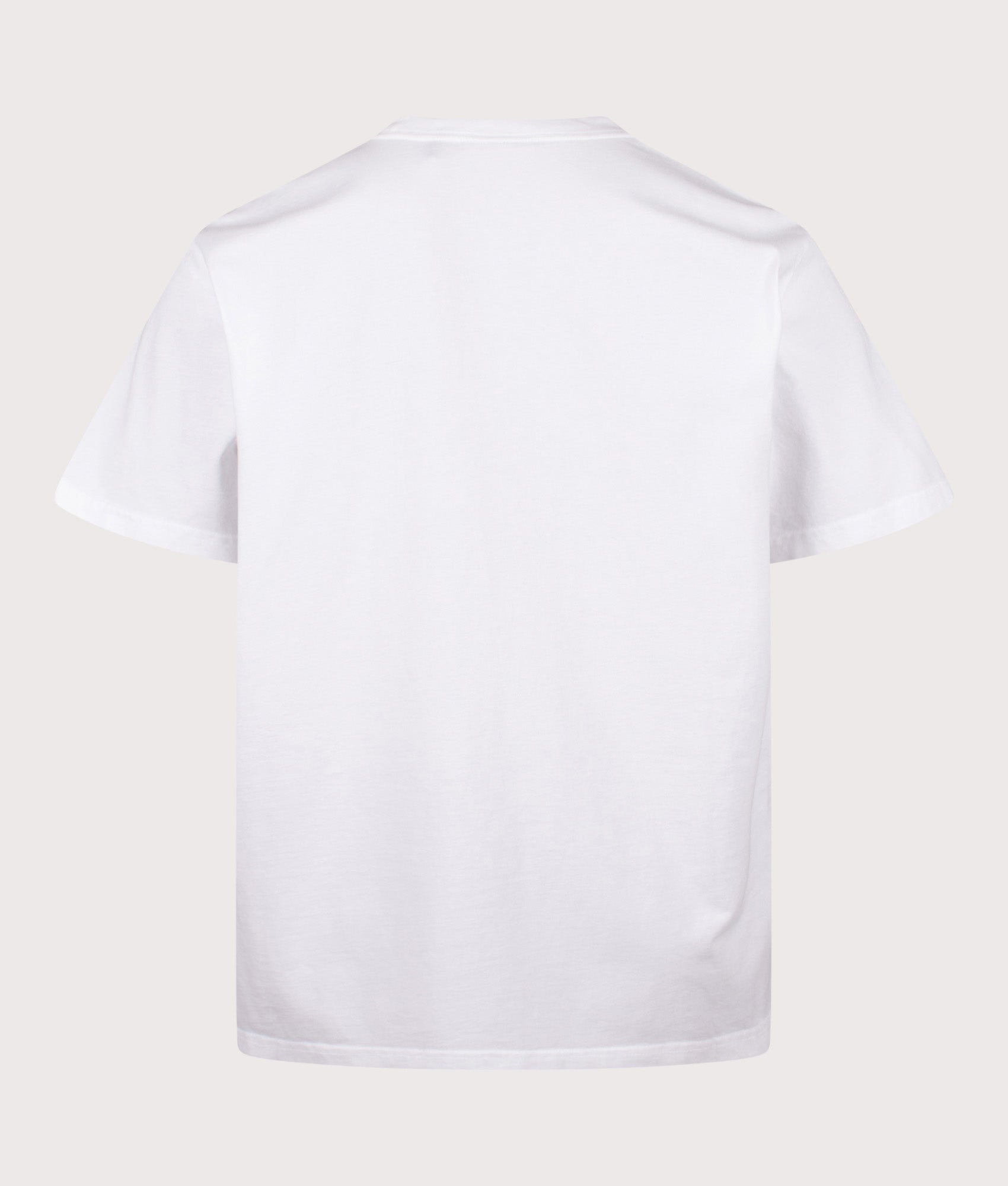Carhartt WIP Loose Fit Coat Of Arms T-Shirt in White Heavy Stone Wash at EQVVS Menswear. Back shot.