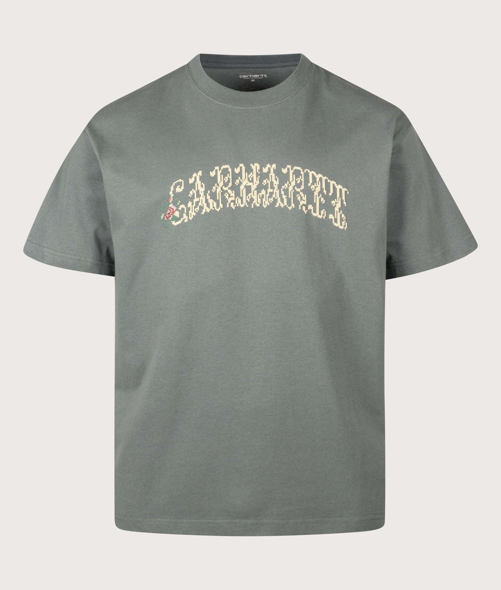 Loose Fit Monogram T-Shirt in Velvet Green by Carhartt WIP. Shot by EQVVS. Front shot.