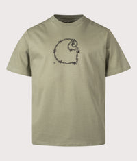 Loose Fit Barbwire C T-Shirt: 667XX Dollar Green 