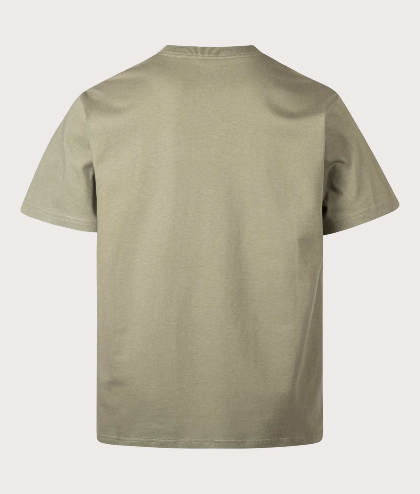 Carhartt WIP Loose Fit Barbwire C T-Shirt in Dollar Green at EQVVS Menswear. Back shot.