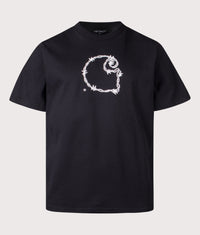 Loose Fit Barbwire C T-Shirt: 89XX Black 